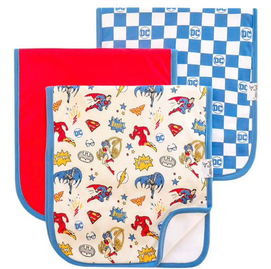 Copper Pearl Burp Cloth Set - Justice League