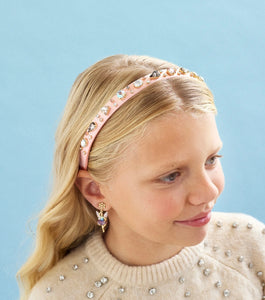 Kids Bejeweled Headband - blush