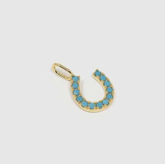 Turquoise Horseshoe Charm