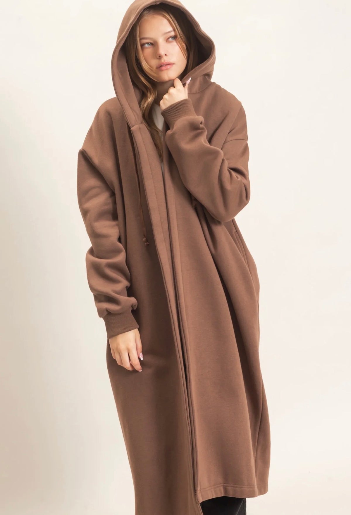 Micah Hooded Cardigan - Brown