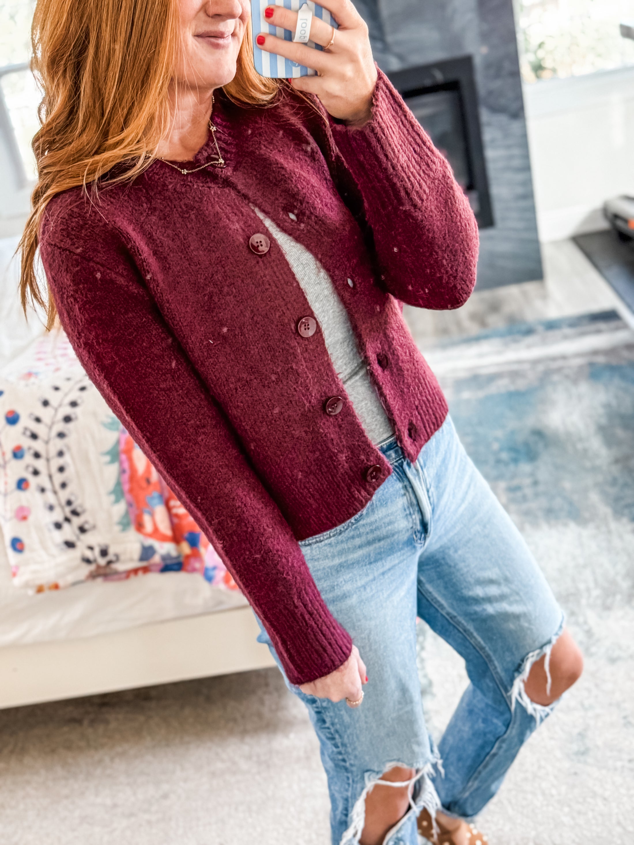 Z Supply Breen Cardigan - Merlot