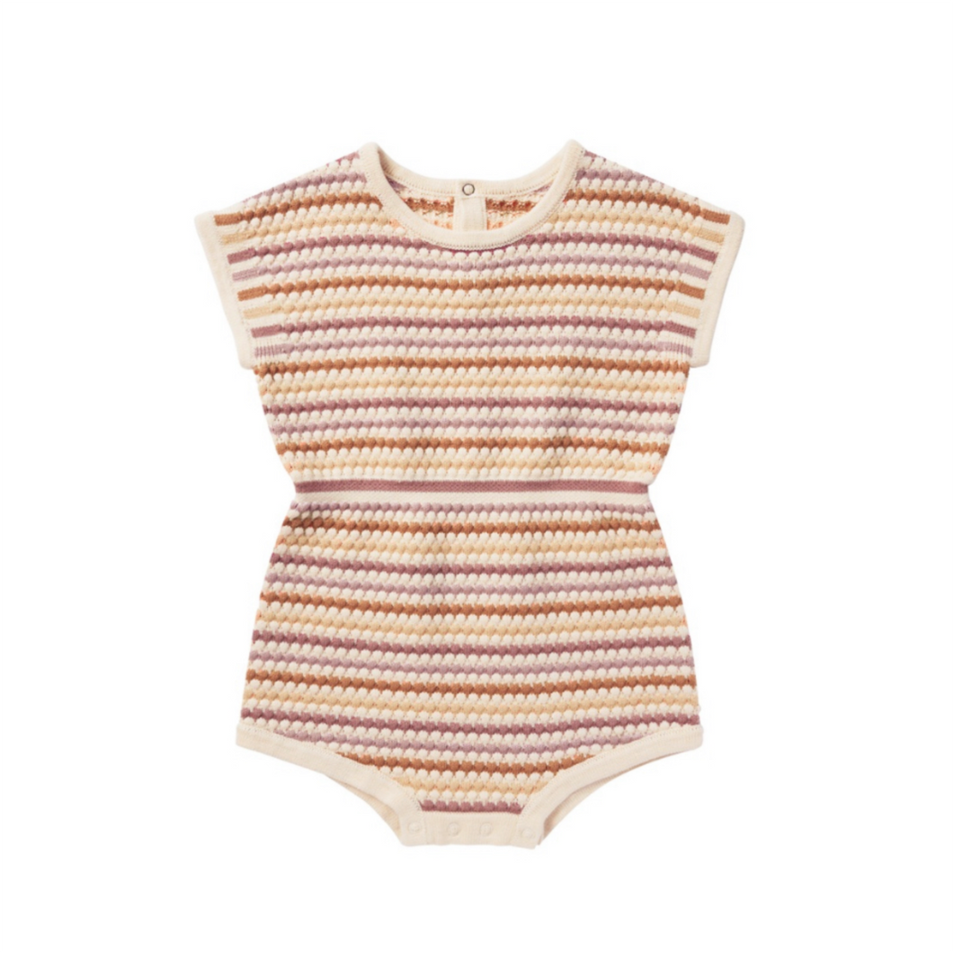 Rylee + Cru Kai Romper - Honeycomb Stripe