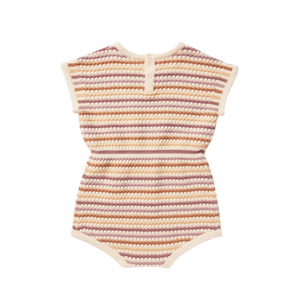 Rylee + Cru Kai Romper - Honeycomb Stripe