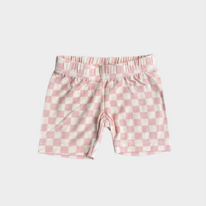 Pink Check Bike Shorts