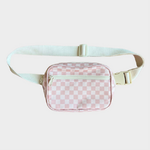 Pink Check Mini Belt Bag