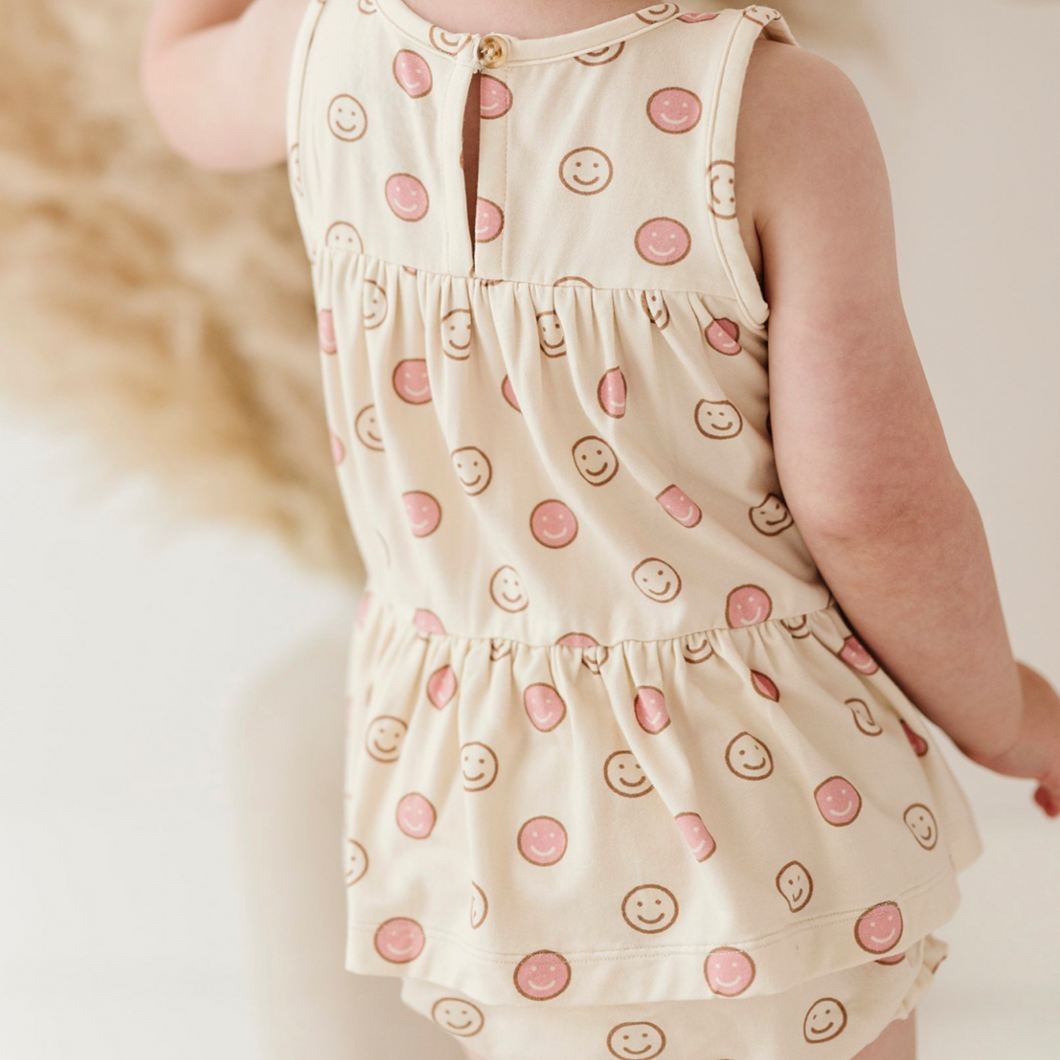 Smiley Peplum + Bloomer Set