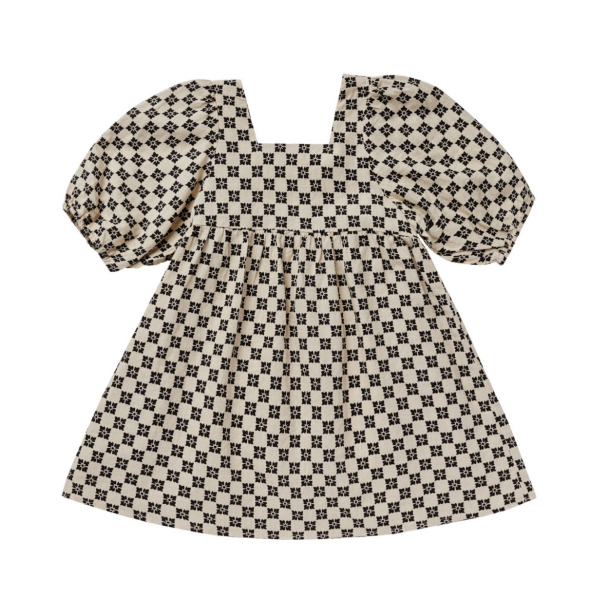 Rylee + Cru Gretta Babydoll Dress - Flower Check