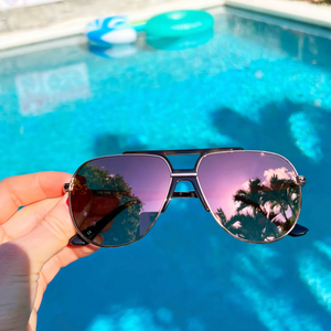 Logan Sunglasses - Gold//Pink Mirror