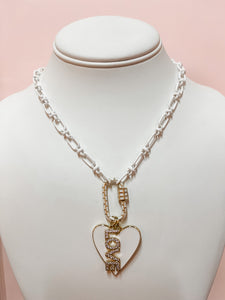 White Love Charm Necklace