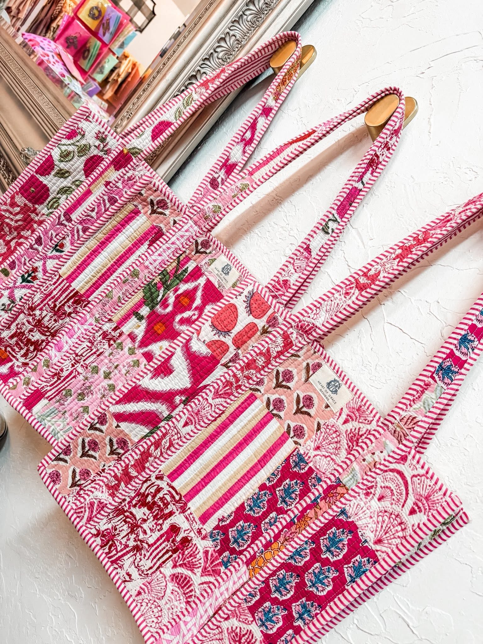 Quilted Tote - Pink
