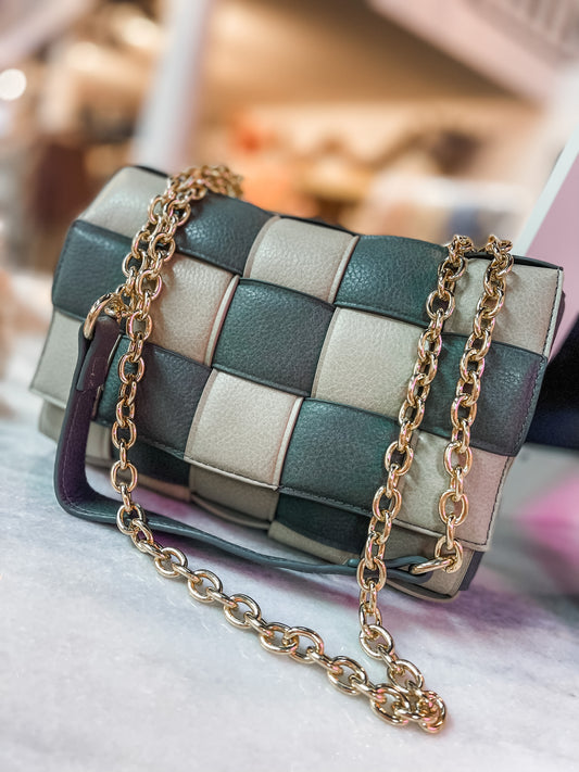 Checkered Crossbody - green