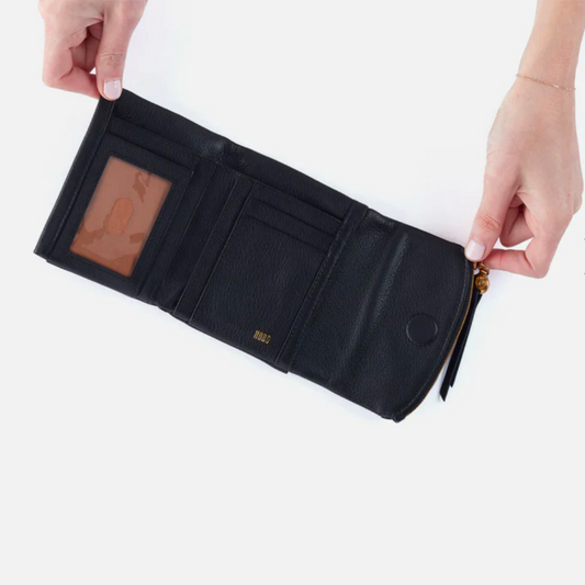 Fern Medium Tri-Fold Wallet - Black