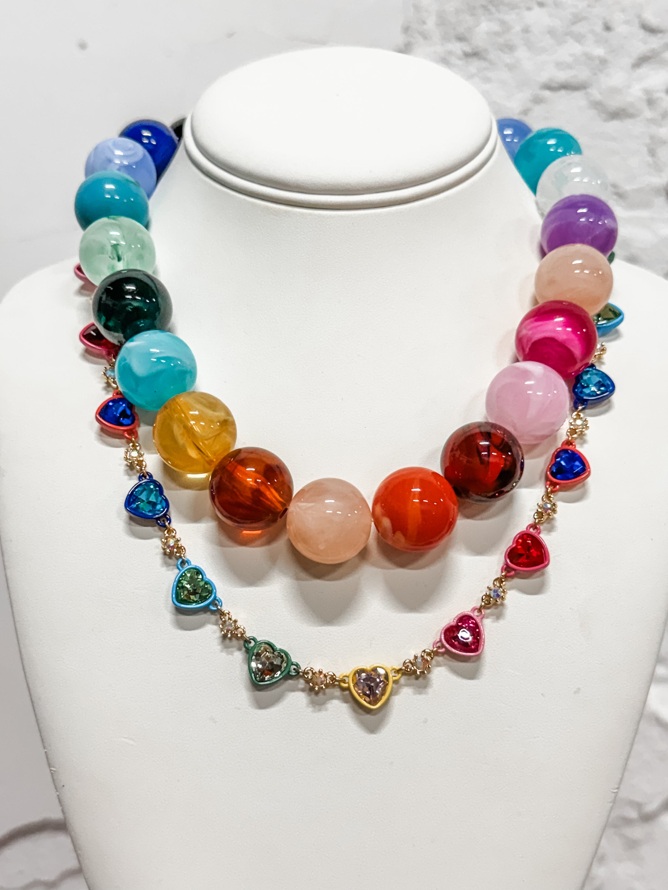 Vintage Crystal Heart Necklace