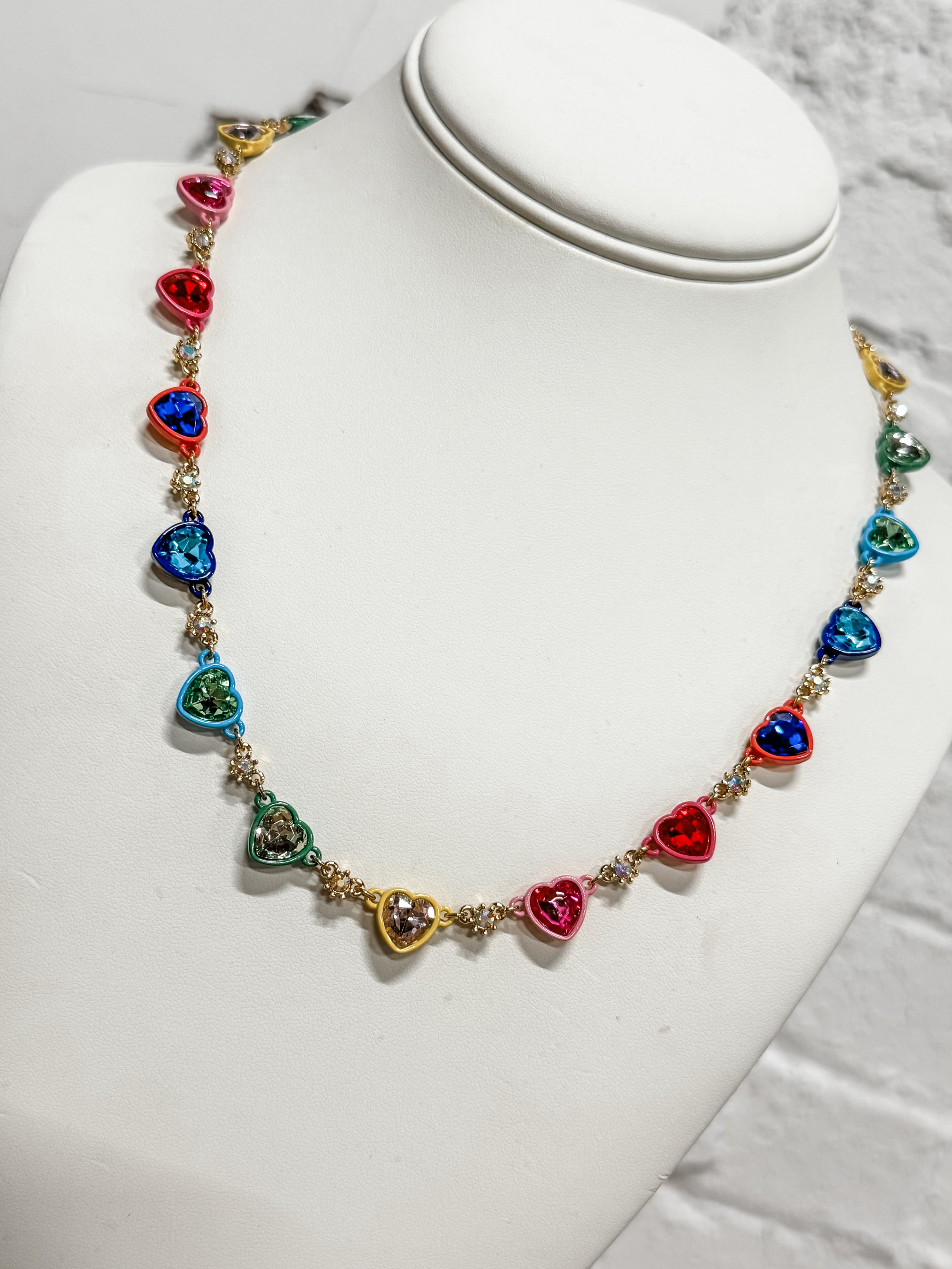 Vintage Crystal Heart Necklace