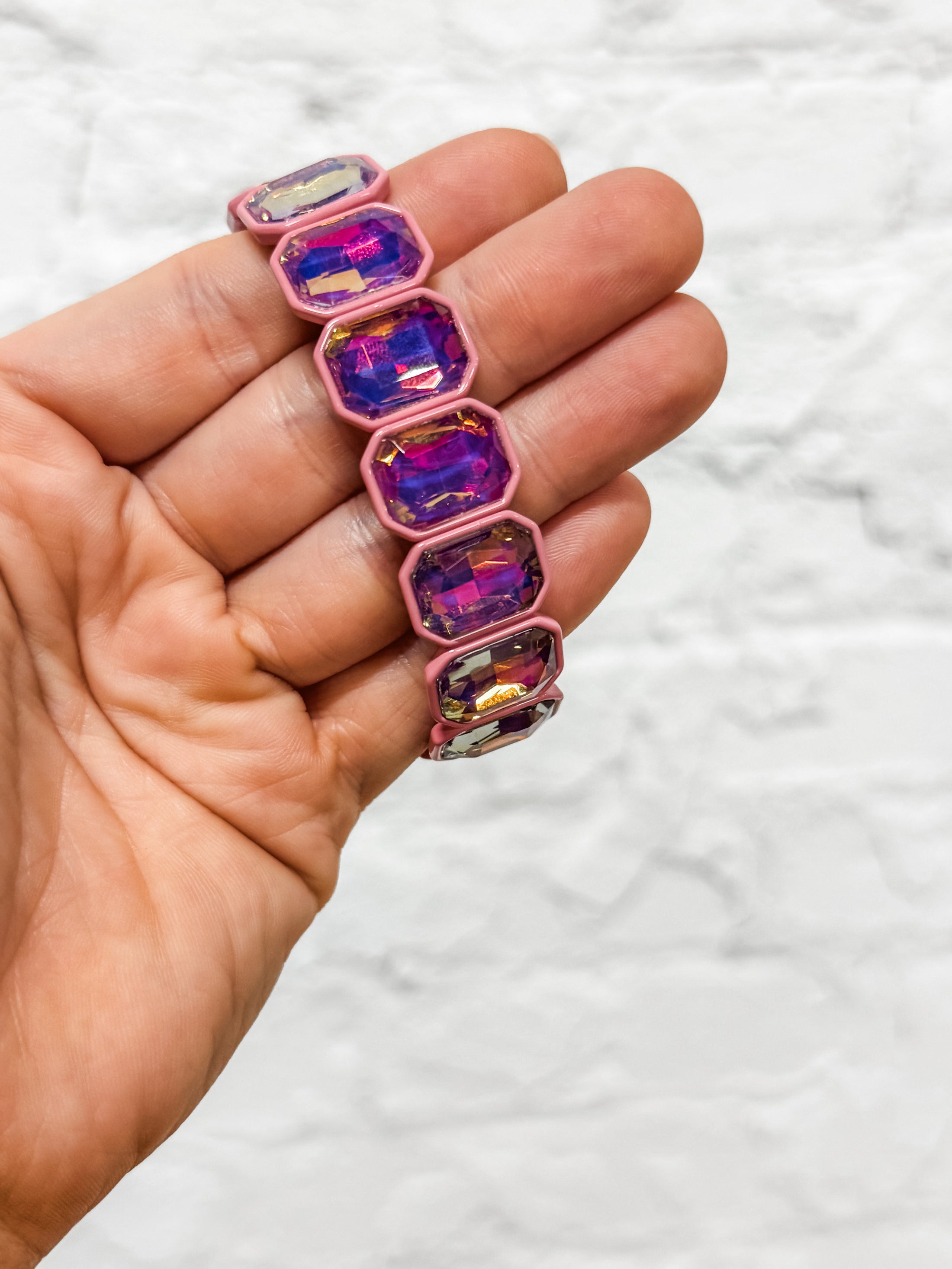 Simone Bracelet - Pink//Deep Red