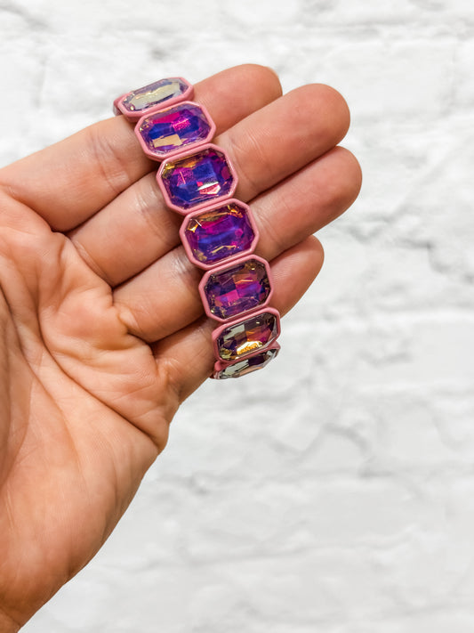Simone Bracelet - Pink//Deep Red