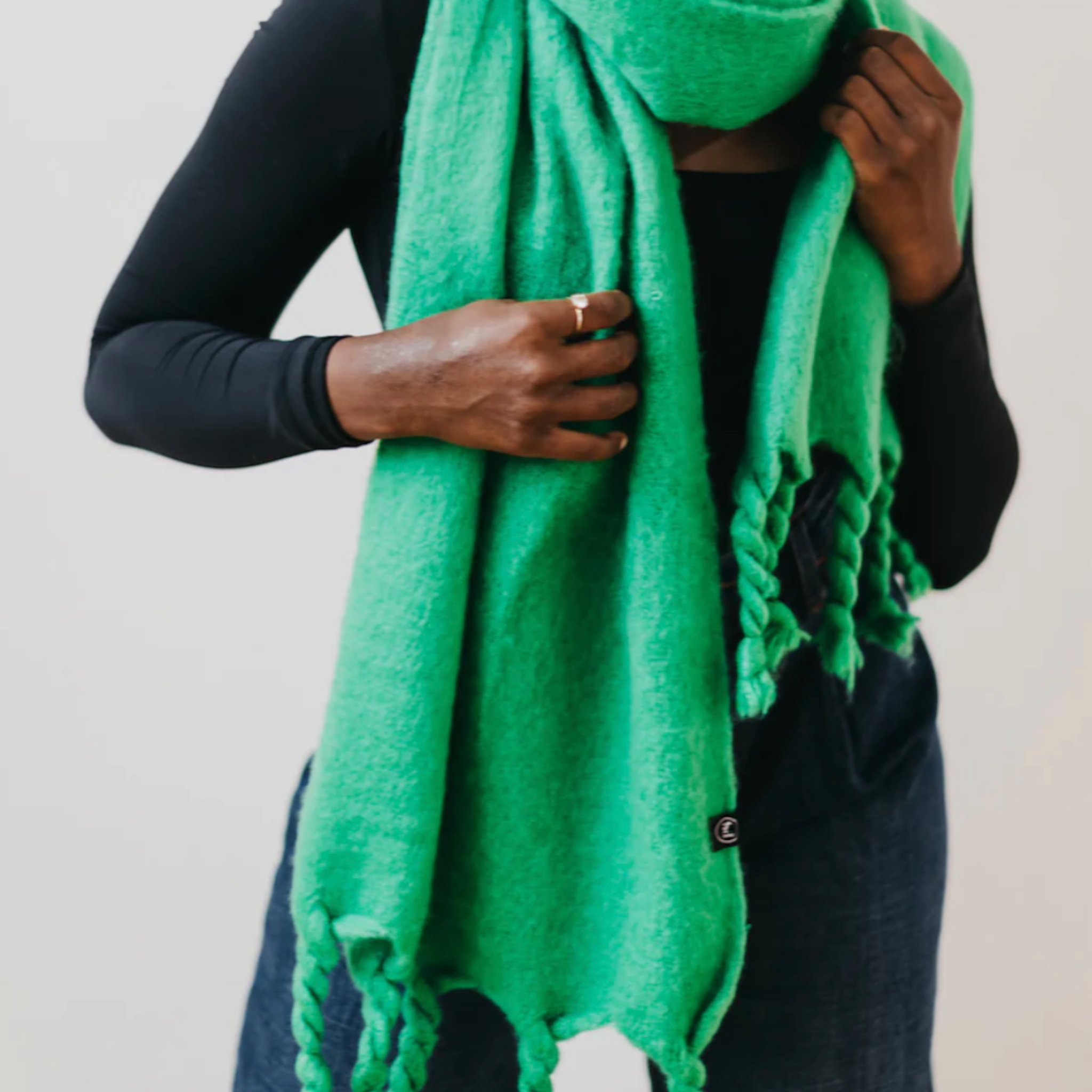 Seattle Fringe Scarf - green