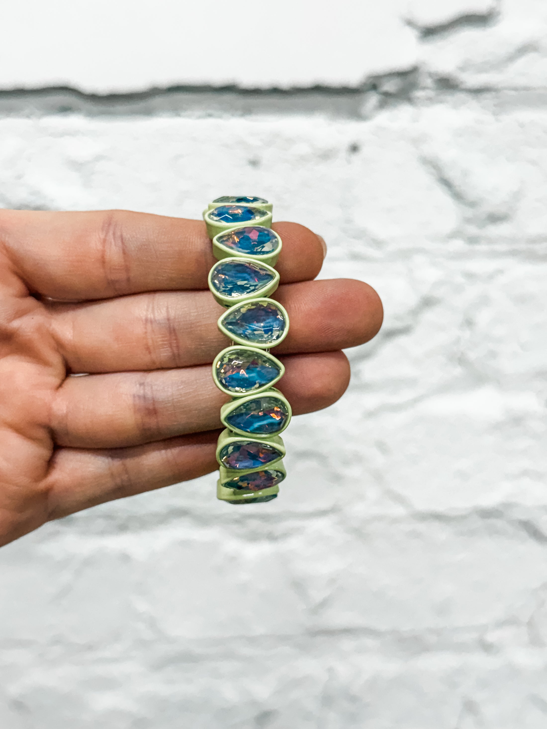 Logan Bracelet - Chartreuse//Gray