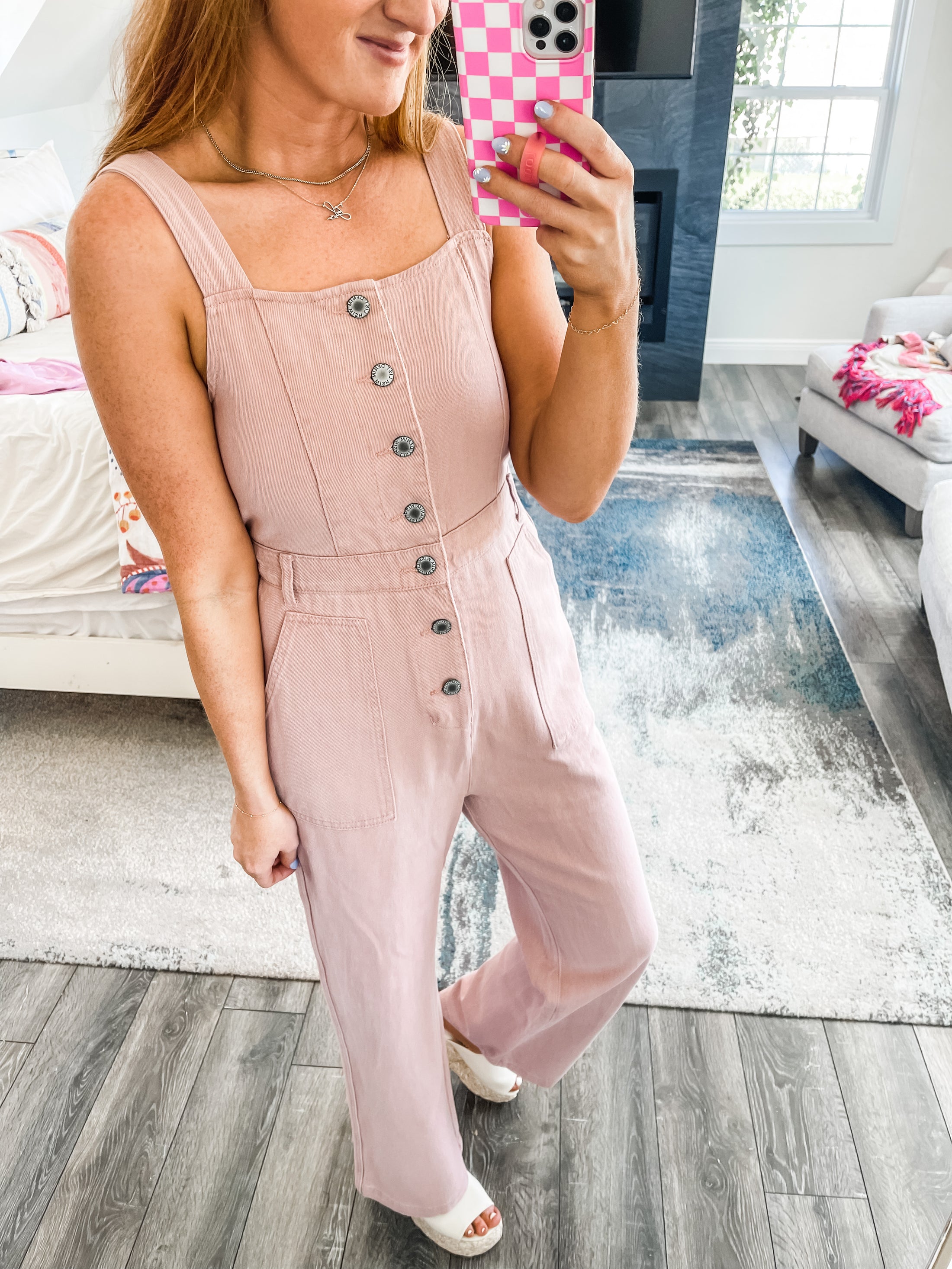 Micah Denim Overalls - Mauve