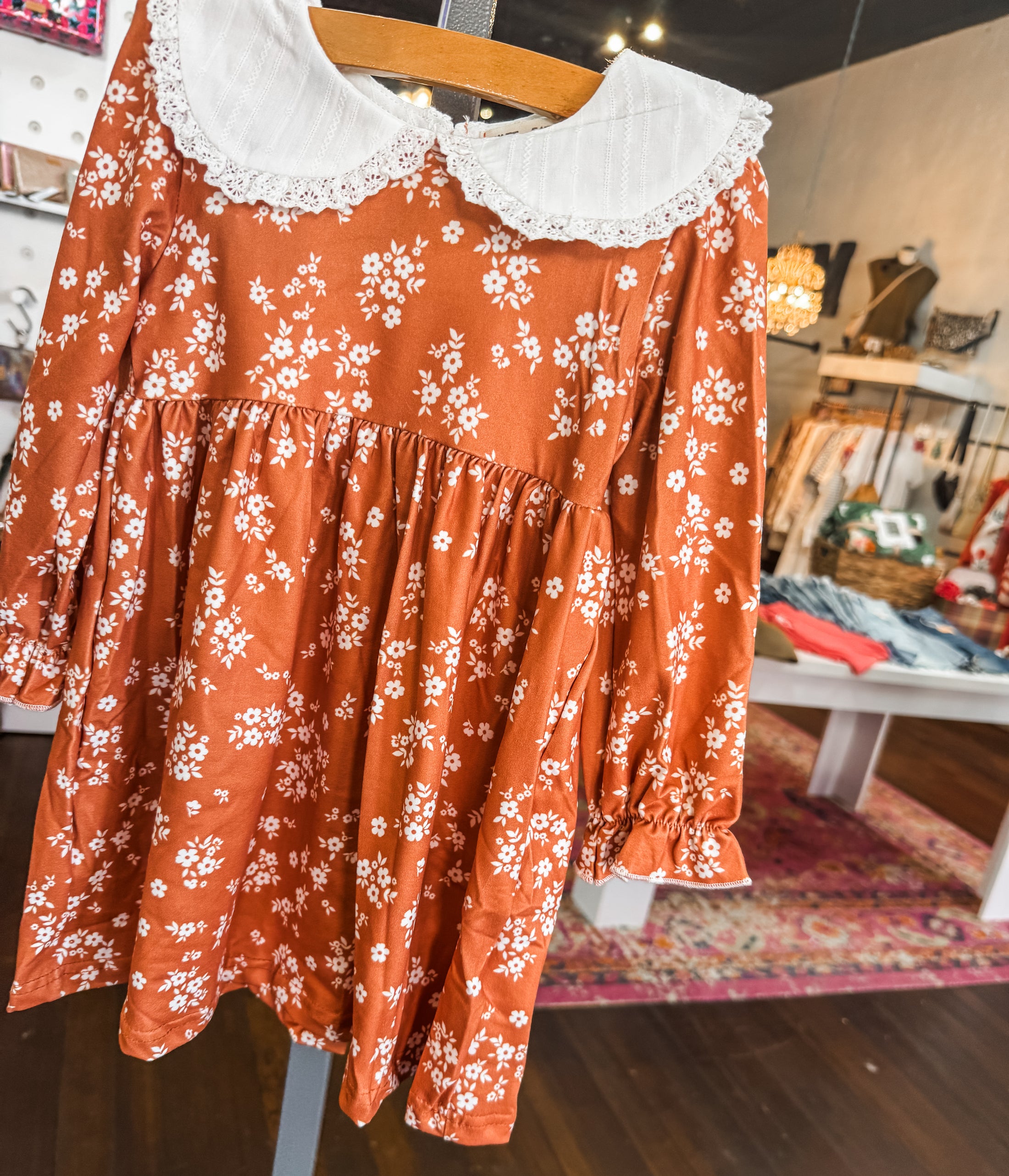 Fall Lace Floral Dress