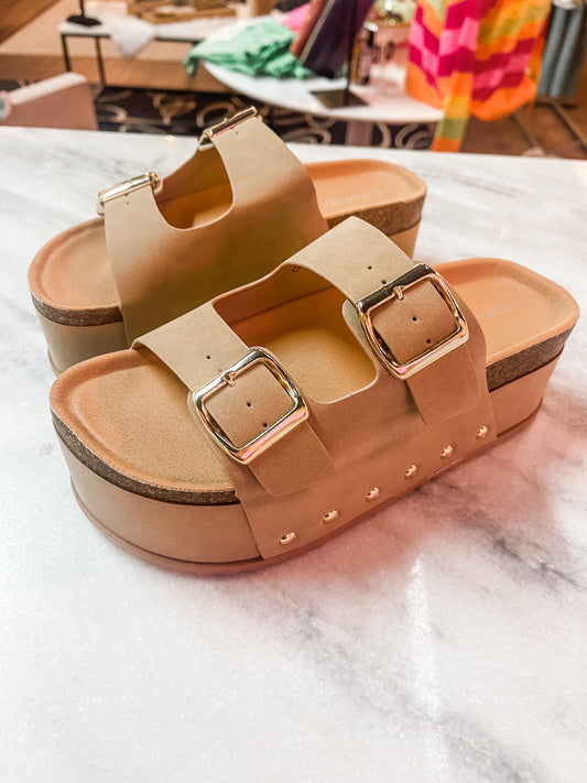 Faye Platform Sandal - taupe