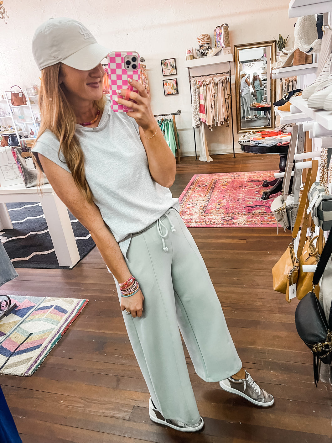 Scuba Wide Leg Pants - sage