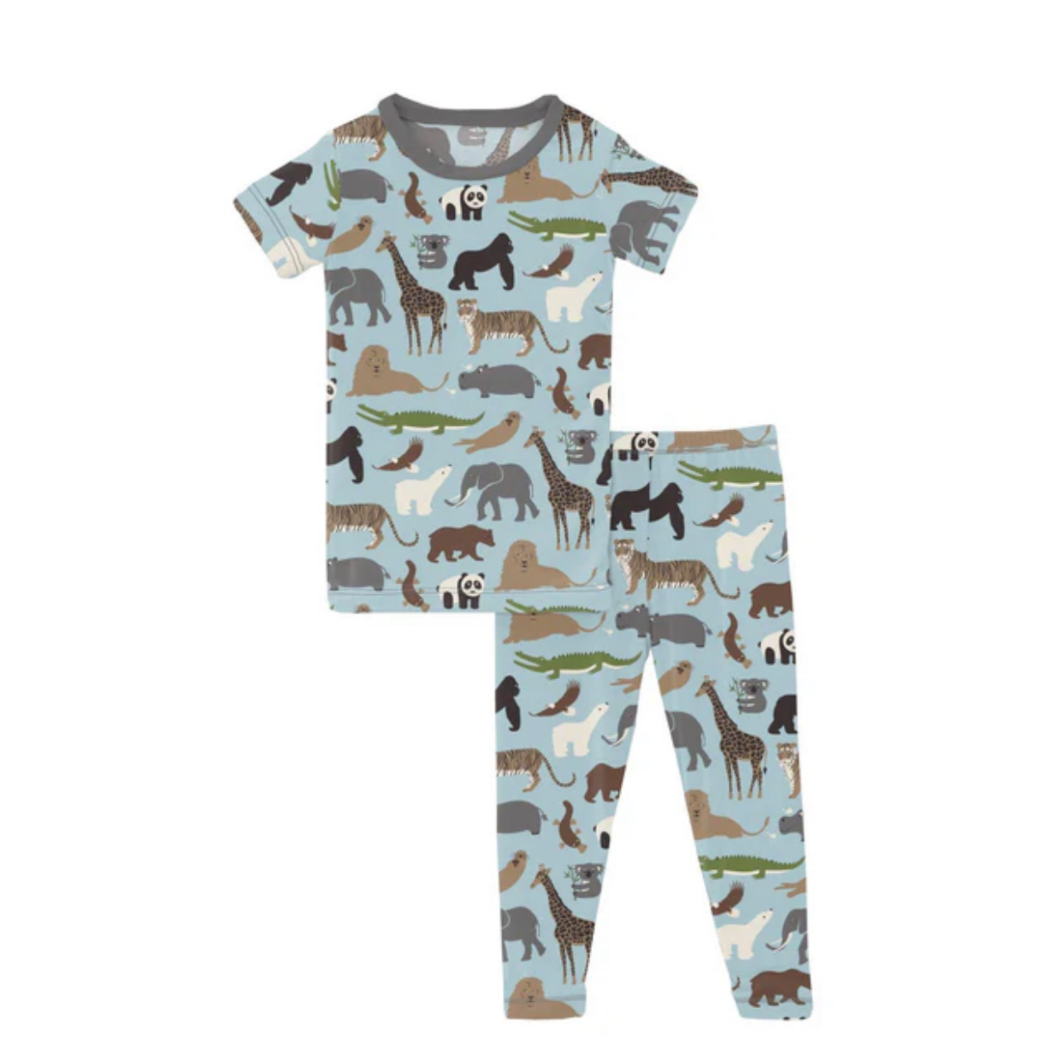 Kickee Pants PJ Set - Spring Sky Zoo