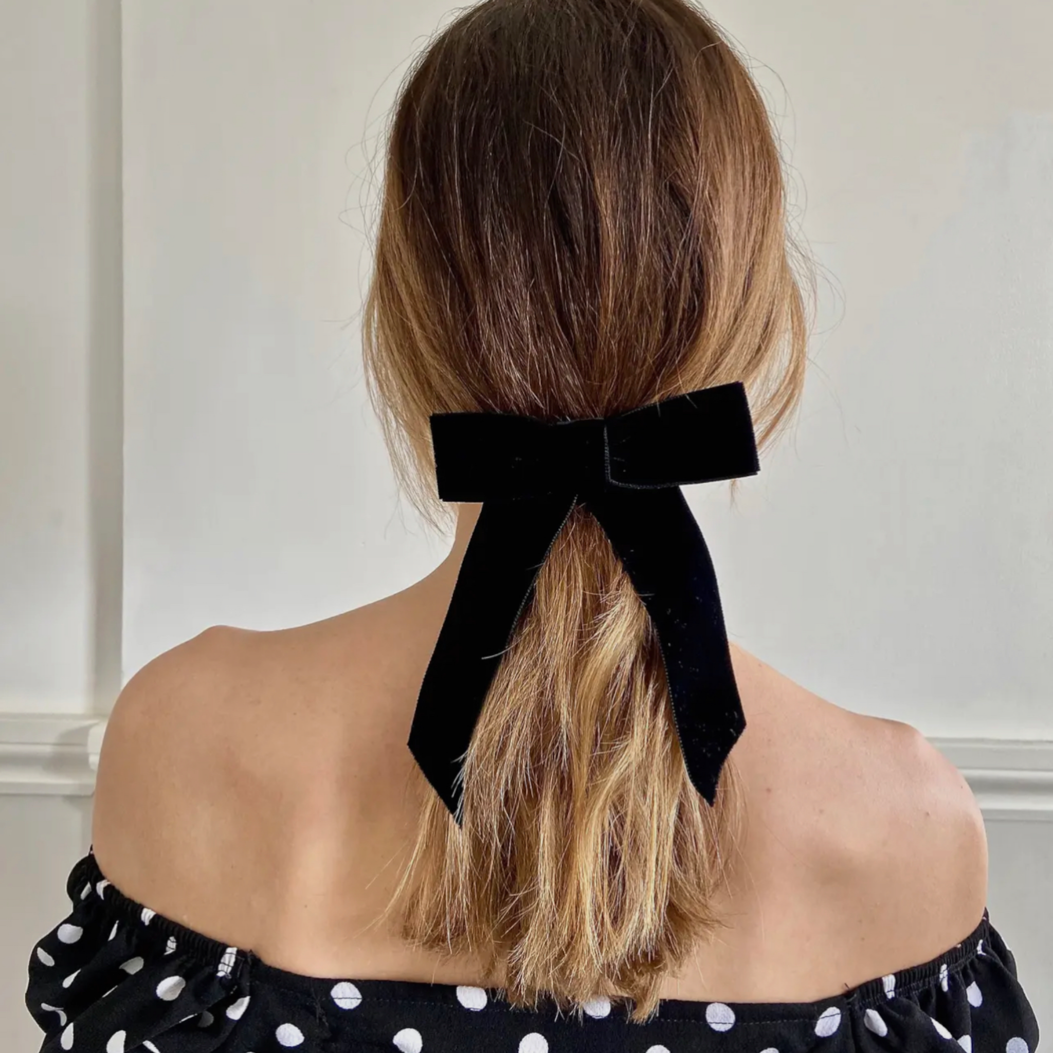 Black Velvet Bow Clip