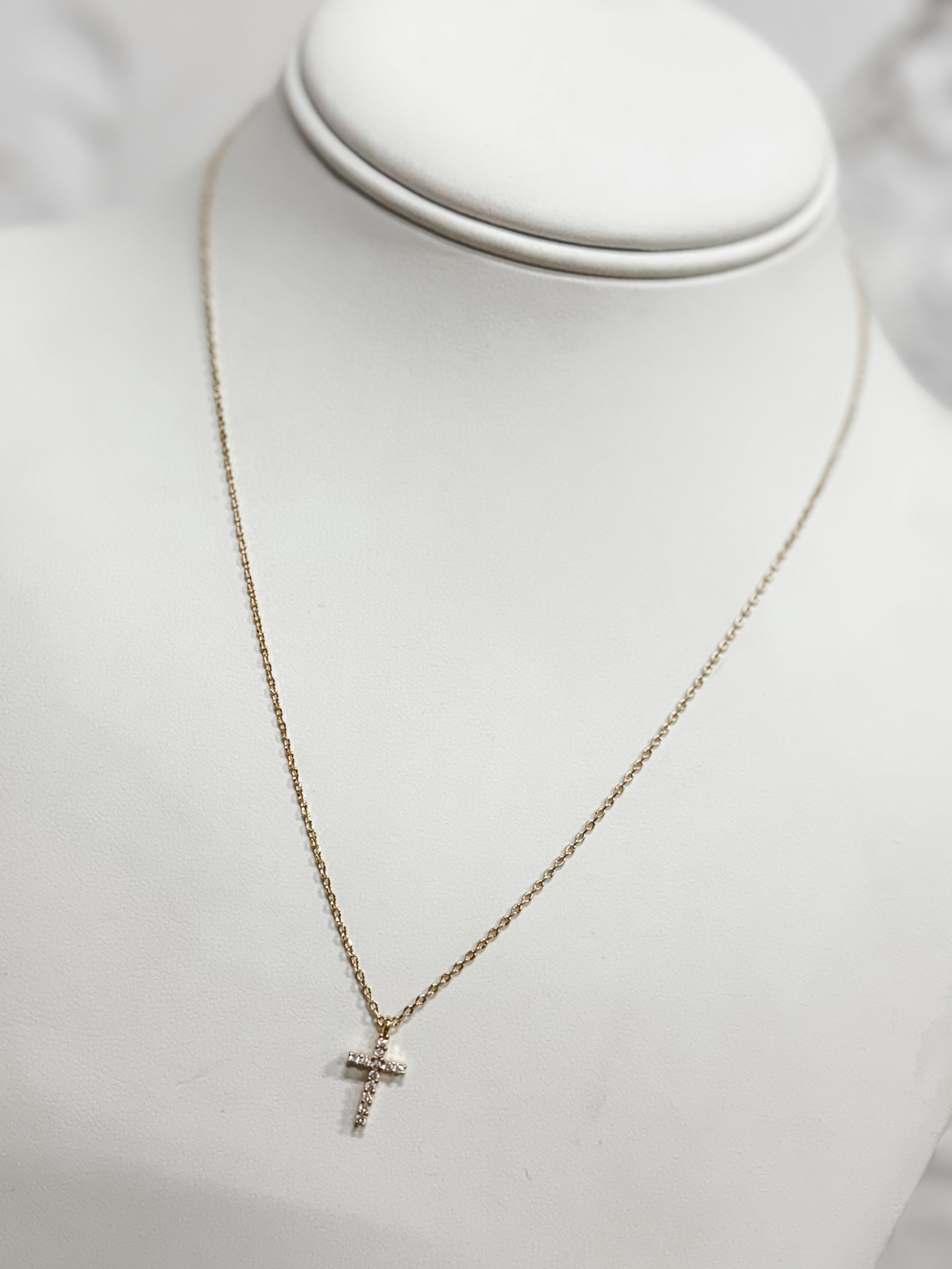 Fine Line Cross Necklace