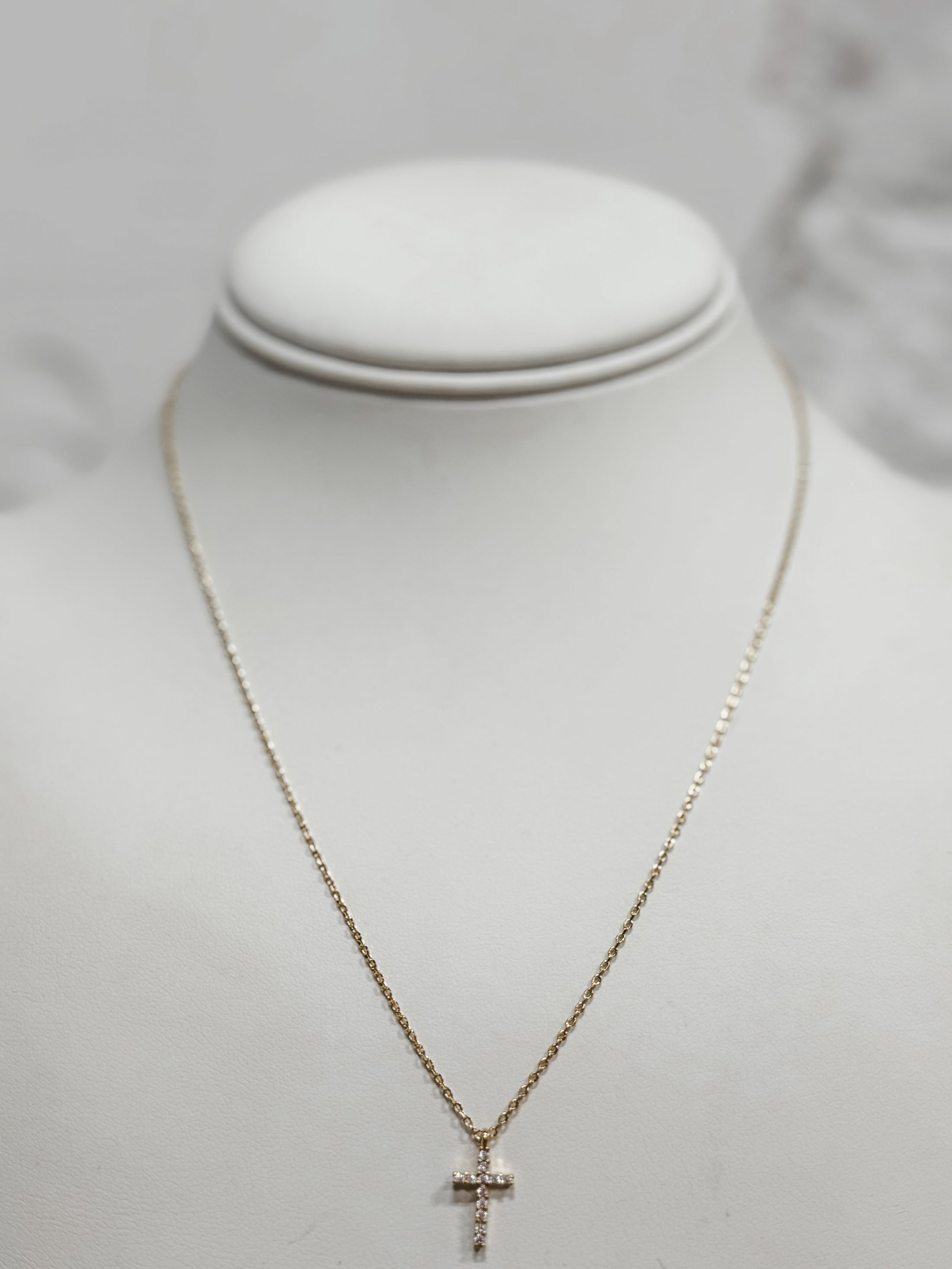 Fine Line Cross Necklace