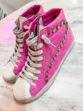 Load image into Gallery viewer, Rio Pink Studded Hi Top Sneakers
