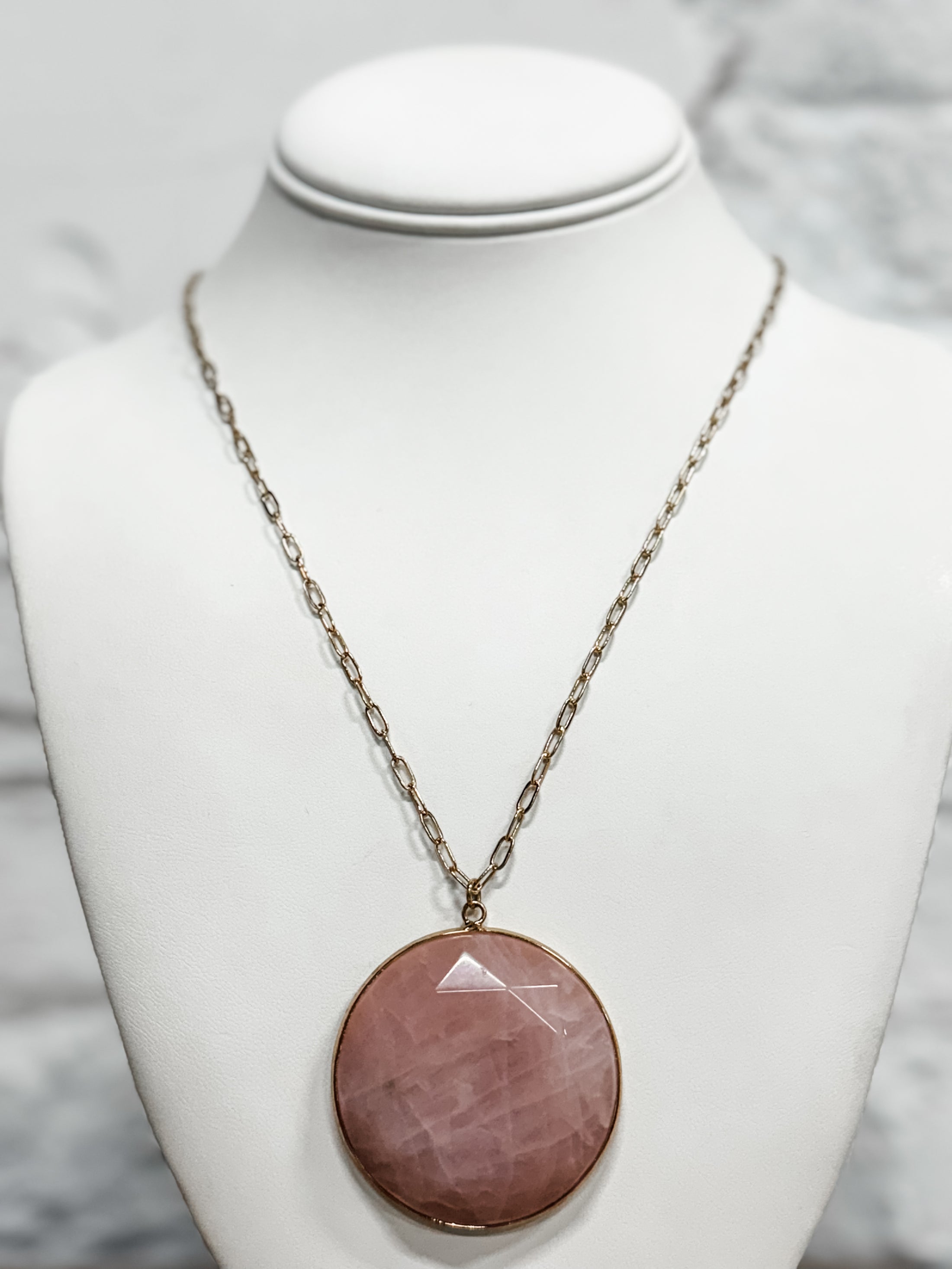 Rose Quartz Stone Necklace