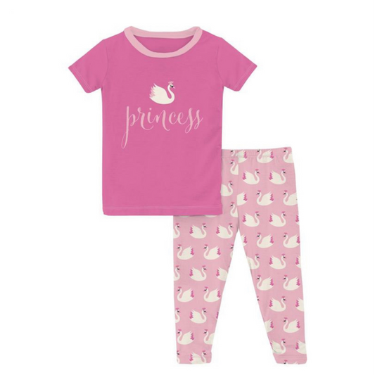 Kickee Pants PJ Set - Cake Pop Swan Princess