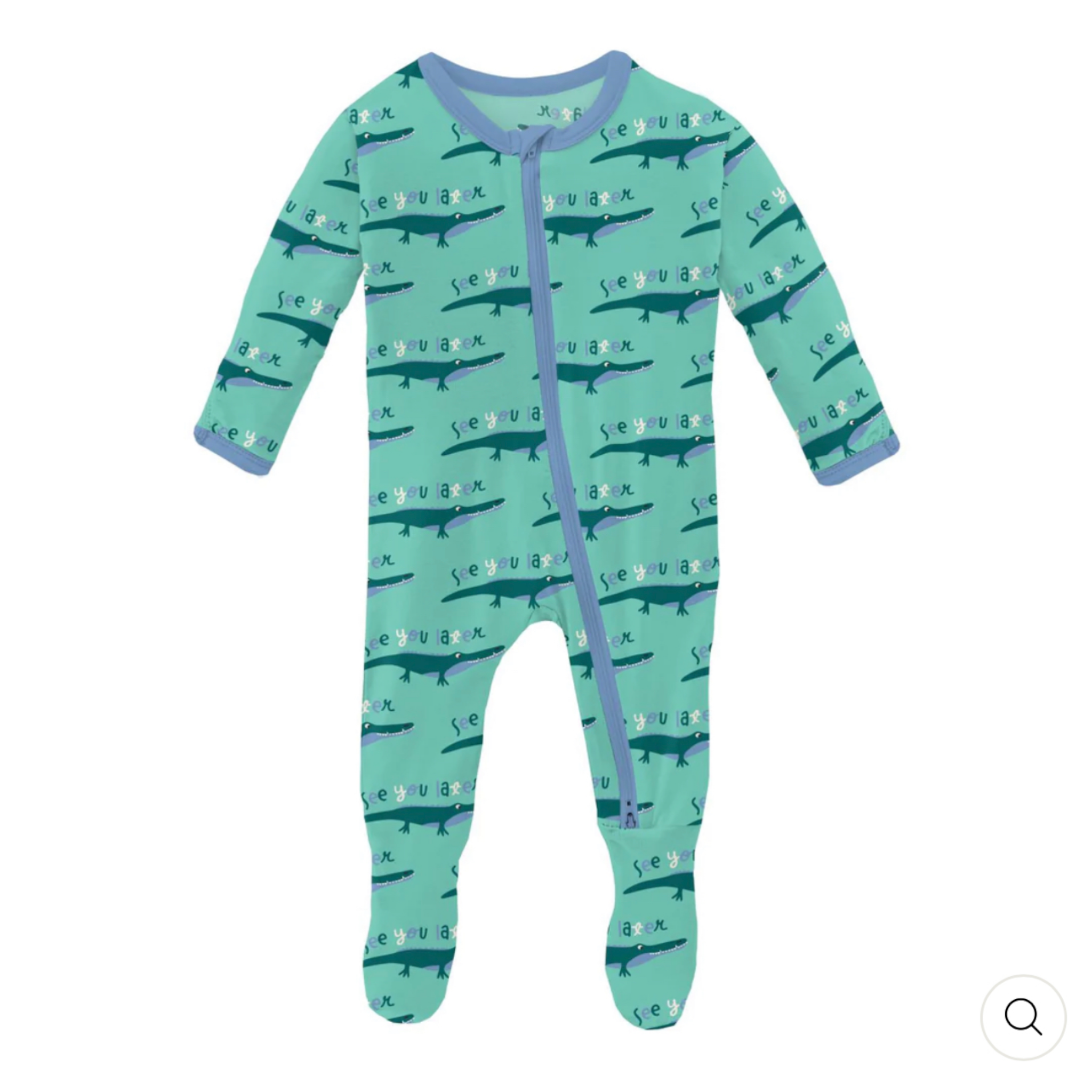 Kickee Pants 2 Way Zipper Footie - Later Alligator