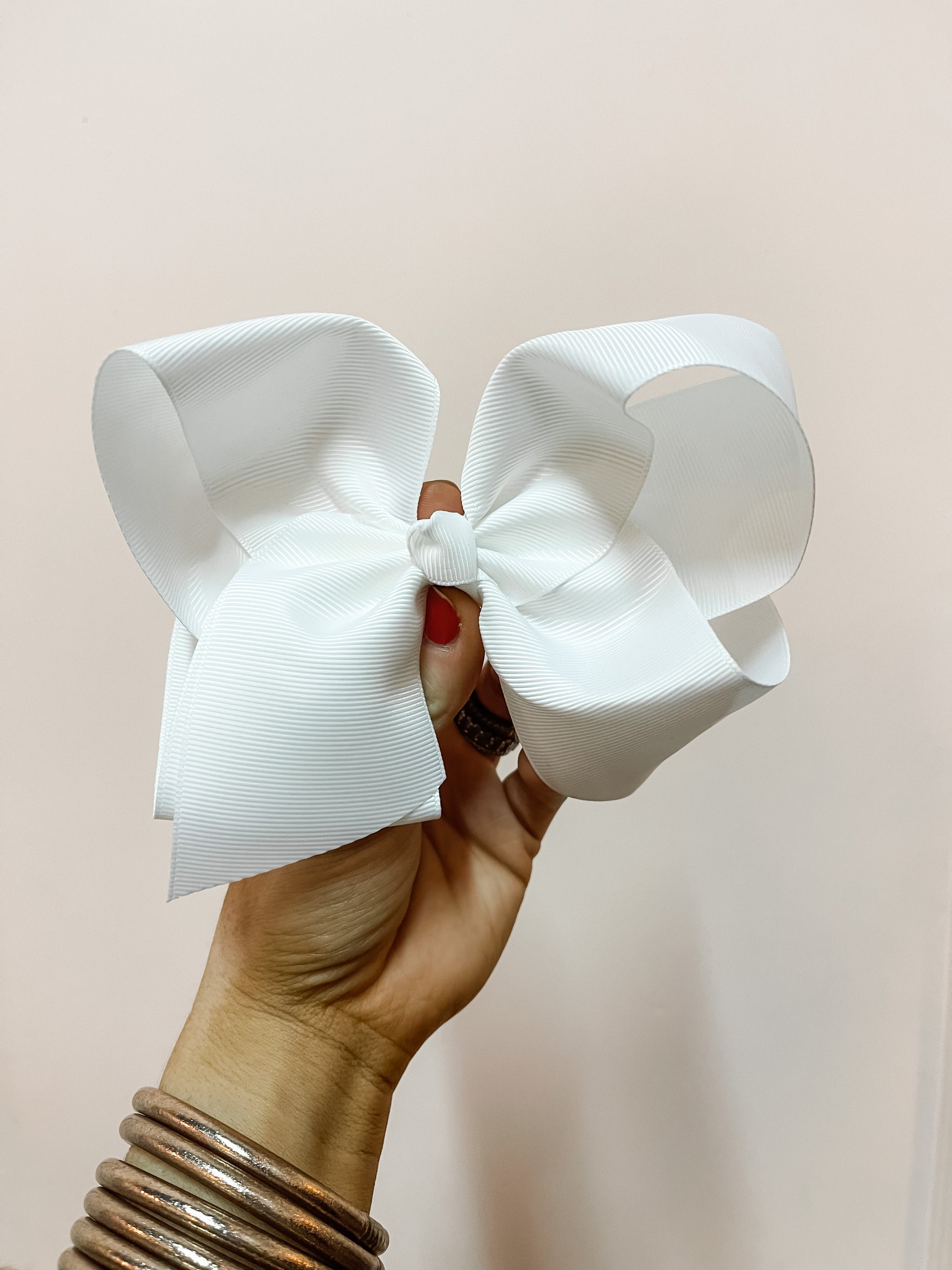 Hair Bow 5.5” (white)