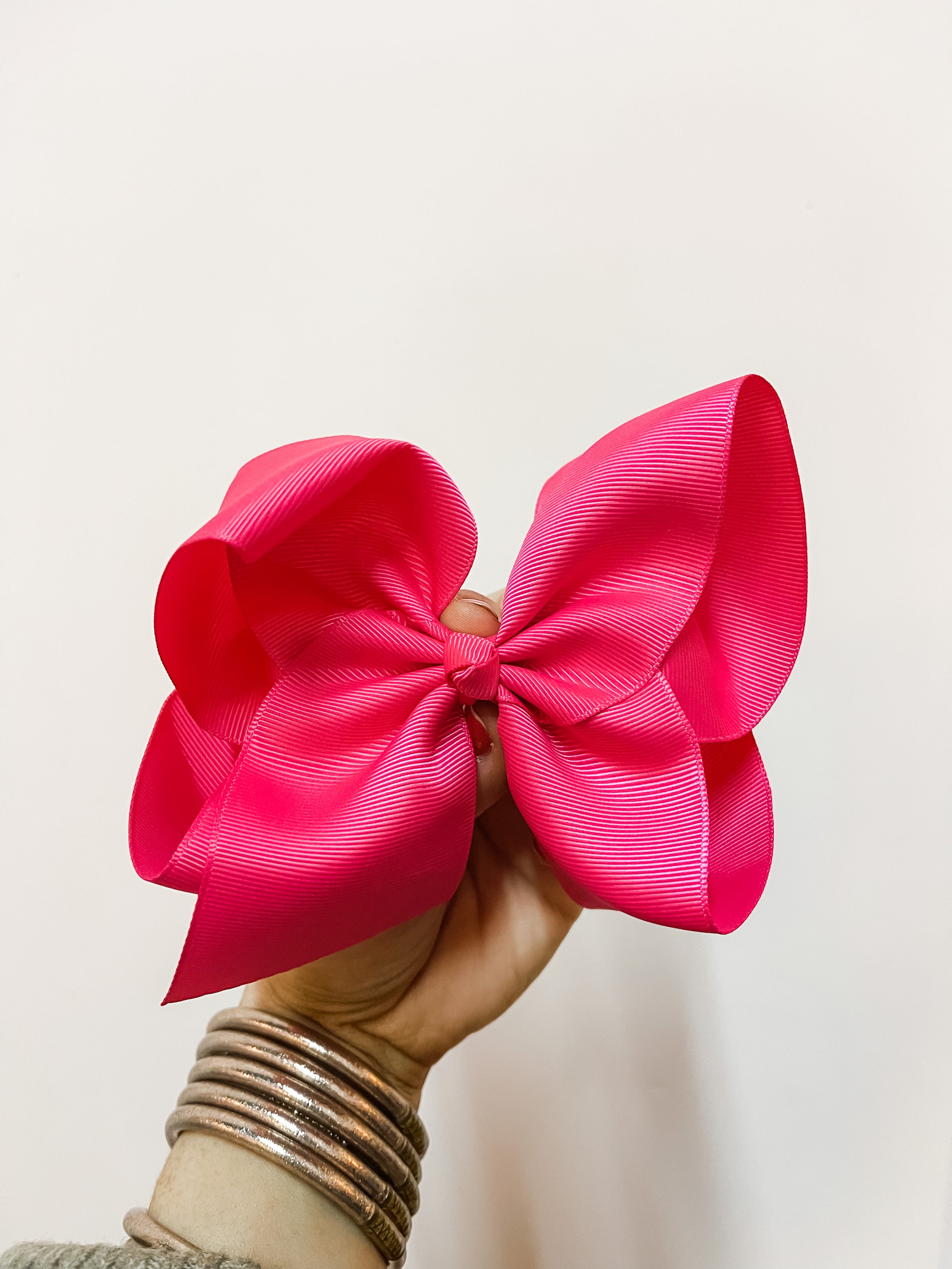 Hair Bow 5.5” (hot pink)