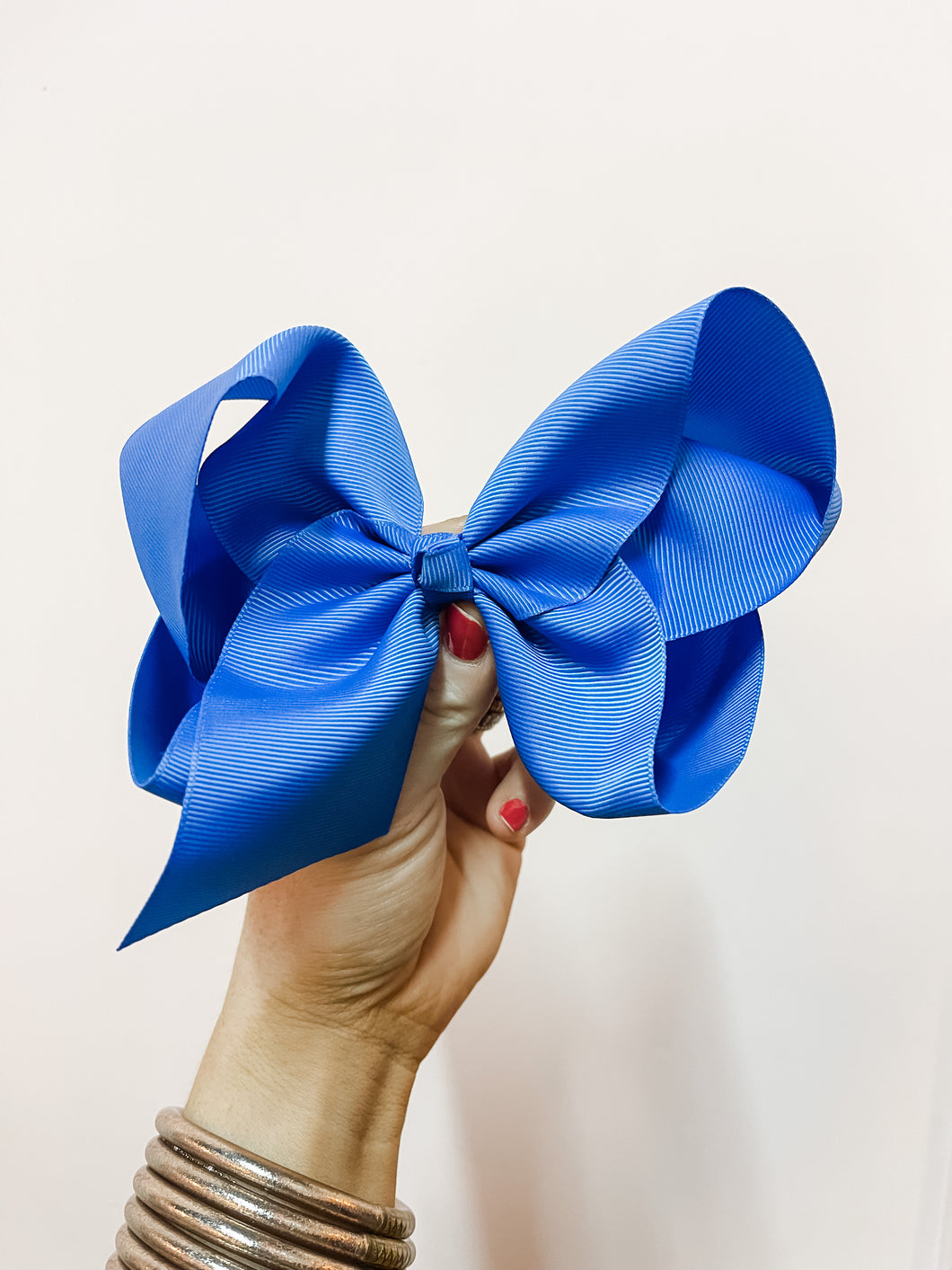 Hair Bow 5.5” (blue)