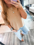Load image into Gallery viewer, Liz Double Striped Tee - Brown
