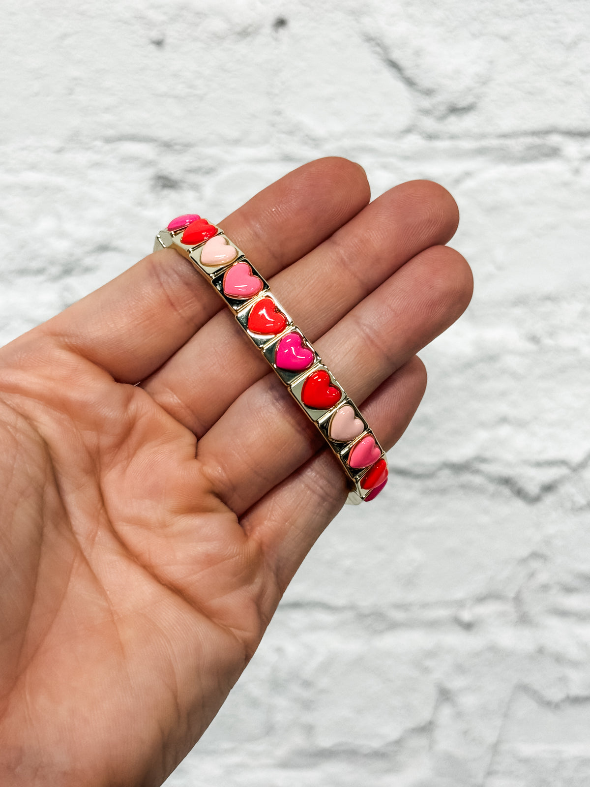Hartley Gold + Pink and Red Bracelet