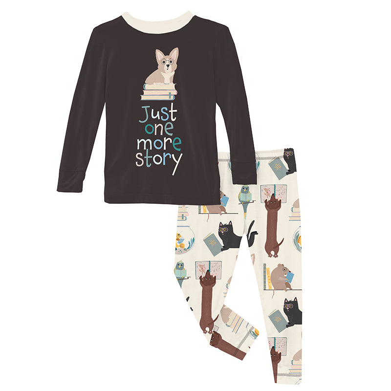 Kickee Pants PJ Set - Natural Books and Pets