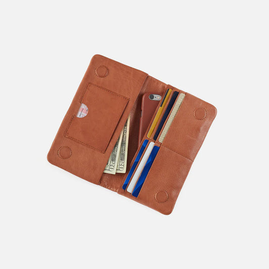 Hobo Lumen Continental Wallet - Washed Leather Harvest Wheat