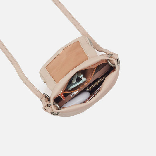 Hobo Fern Zip Flap Crossbody - Pebbled Leather Stonewash