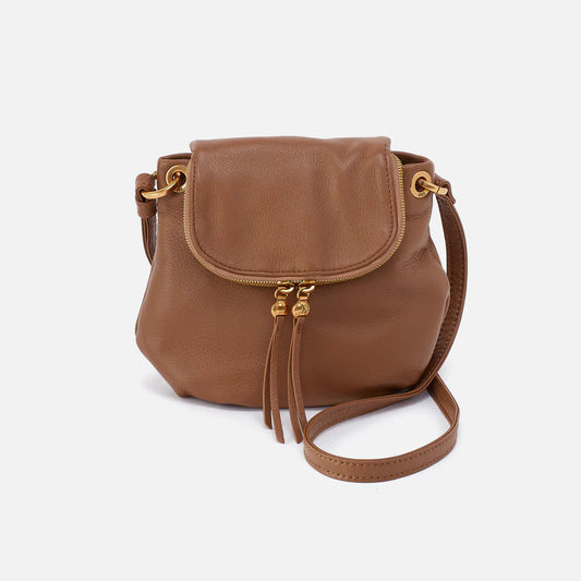 Hobo Fern Zip Flap Crossbody - Pebbled Leather Timber Brown