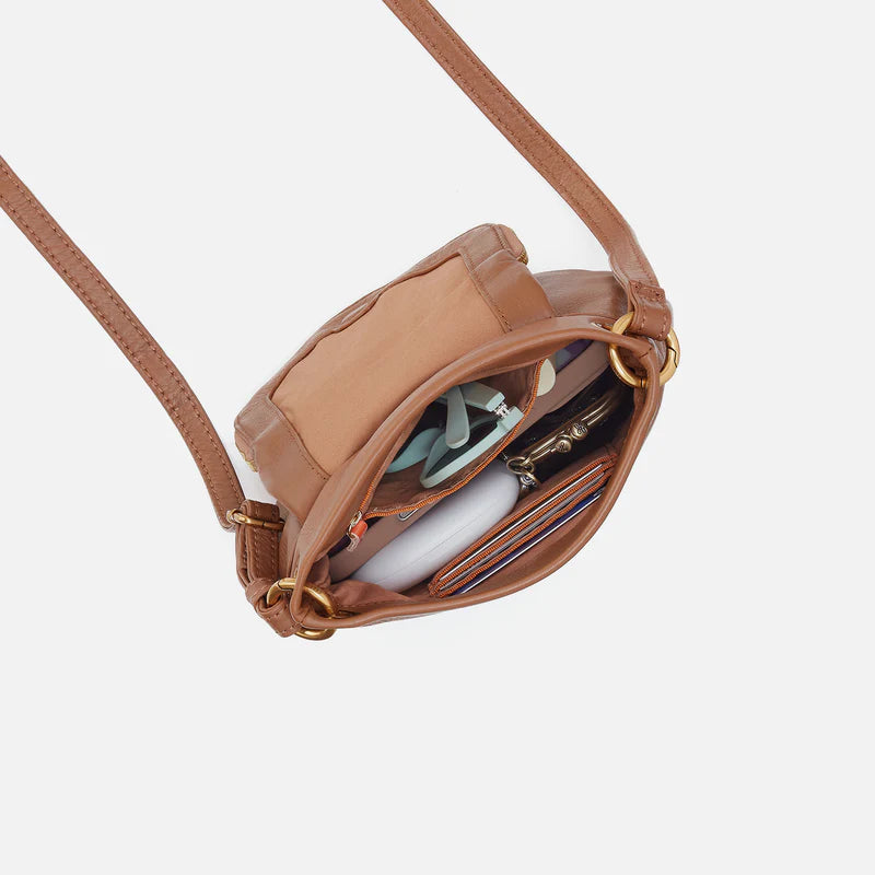 Hobo Fern Zip Flap Crossbody - Pebbled Leather Timber Brown