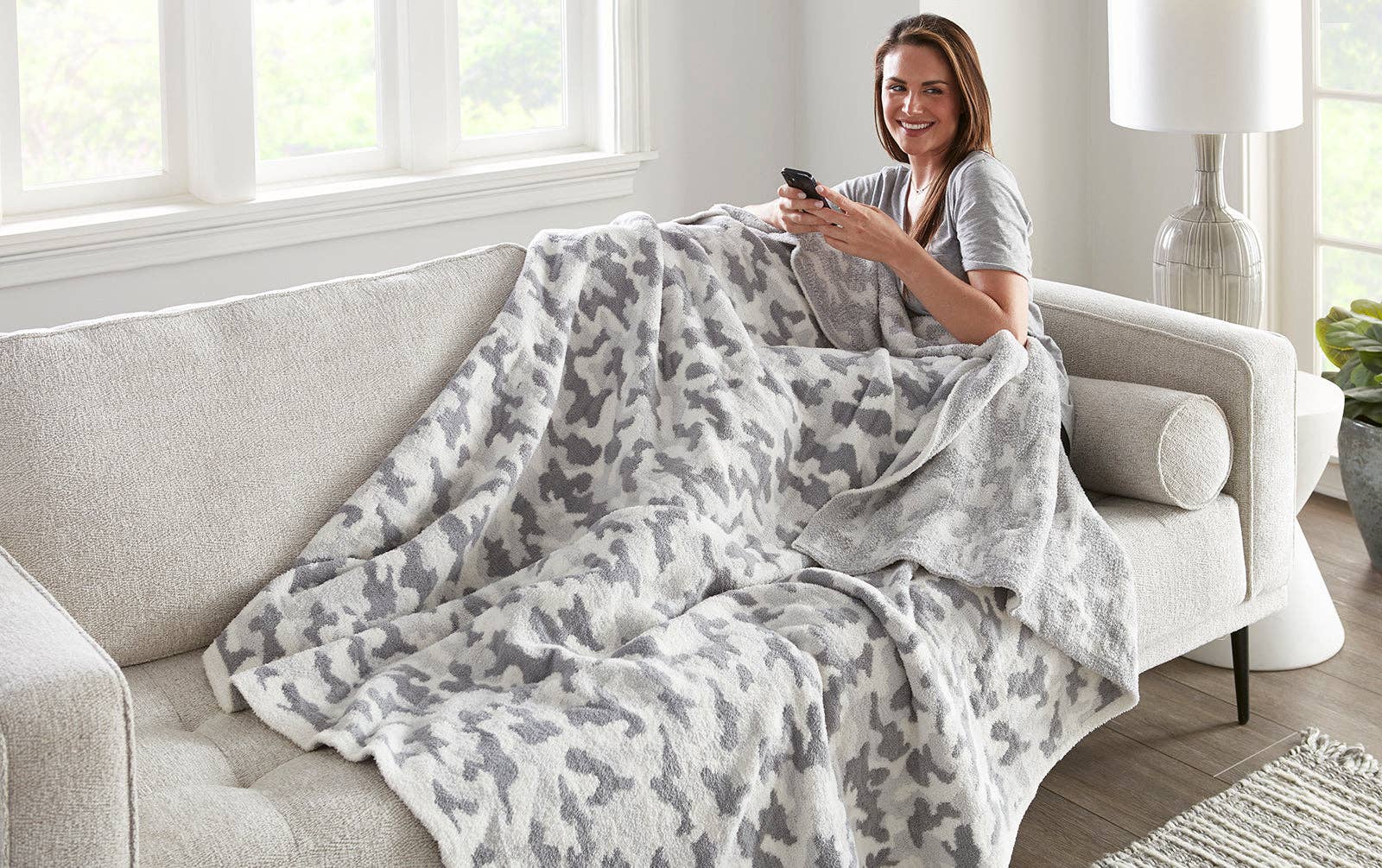 Camouflage Cozy Knit Throw