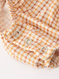 Load image into Gallery viewer, Plaid Floral Collar Bubble Romper
