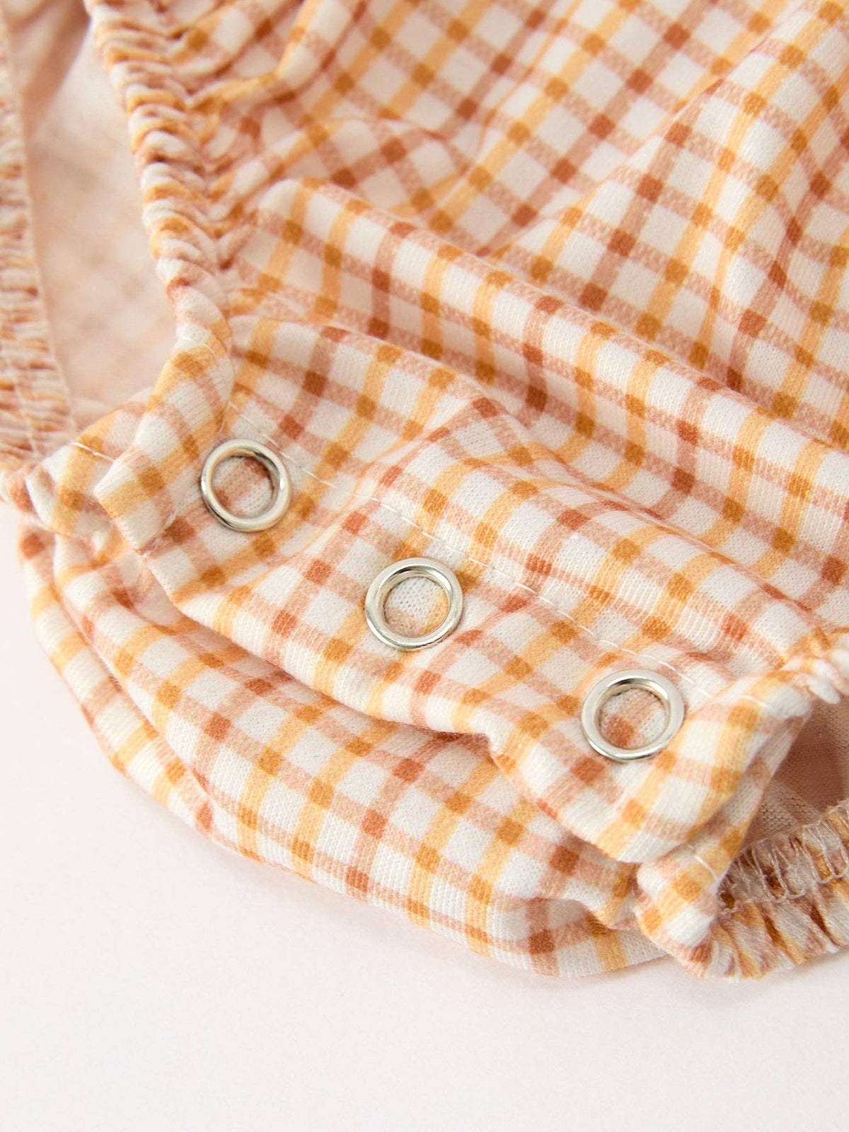Plaid Floral Collar Bubble Romper