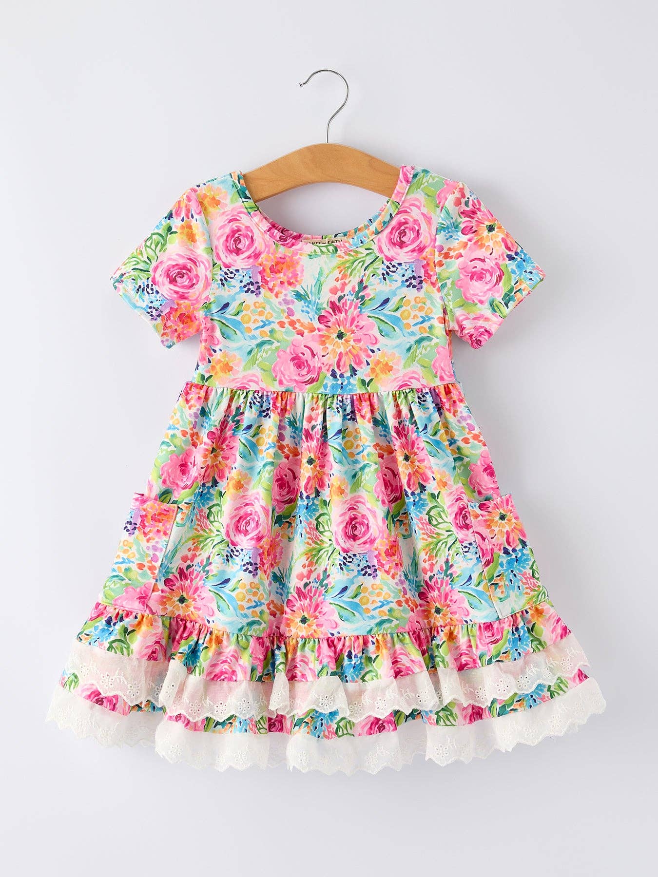 Watercolor Floral Twirl Dress
