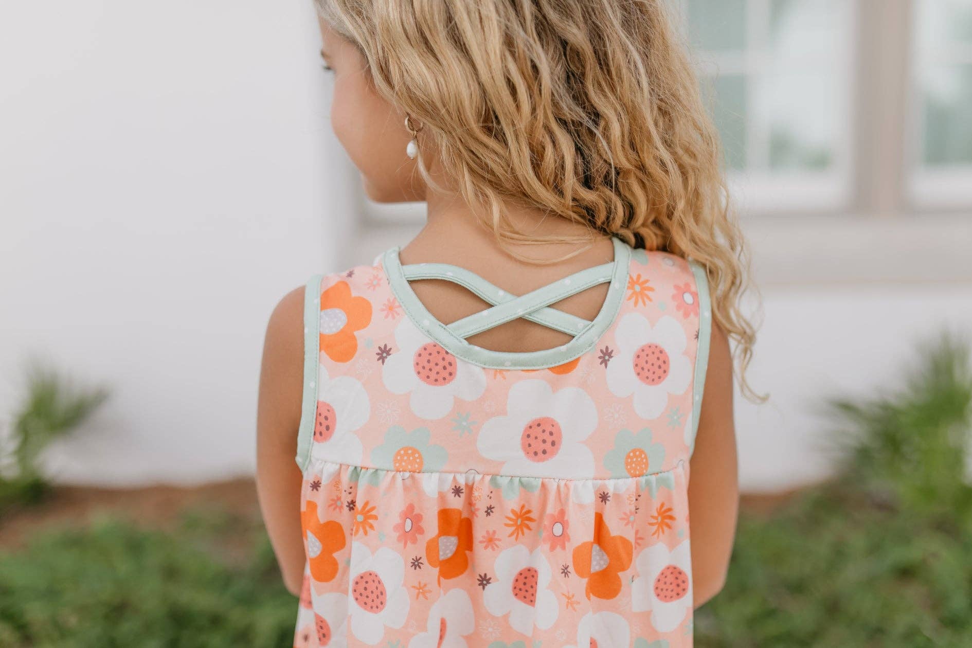 Sage & Rust Retro Flower Short Set