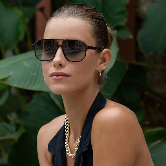 Billie Sunglasses - Tortoise/Green